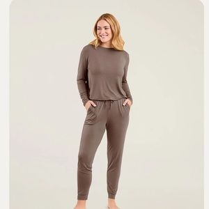 NUUDS MOCHA PAJAMA PJ JOGGER SET SIZE XXL 🤎🤎🤎